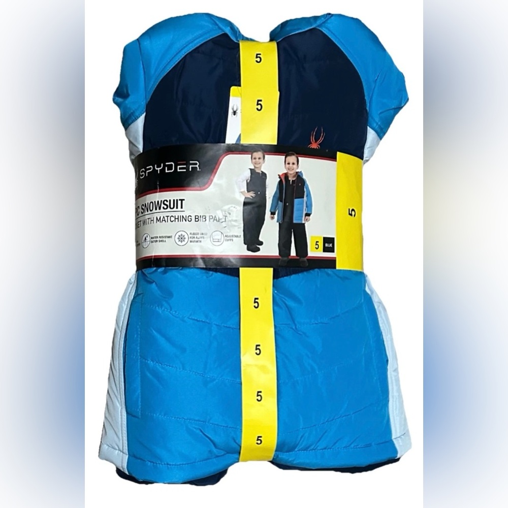 Spyder 2 Piece Snowsuit Jacket with Matching Bib Pants Size 5 Boys Blue